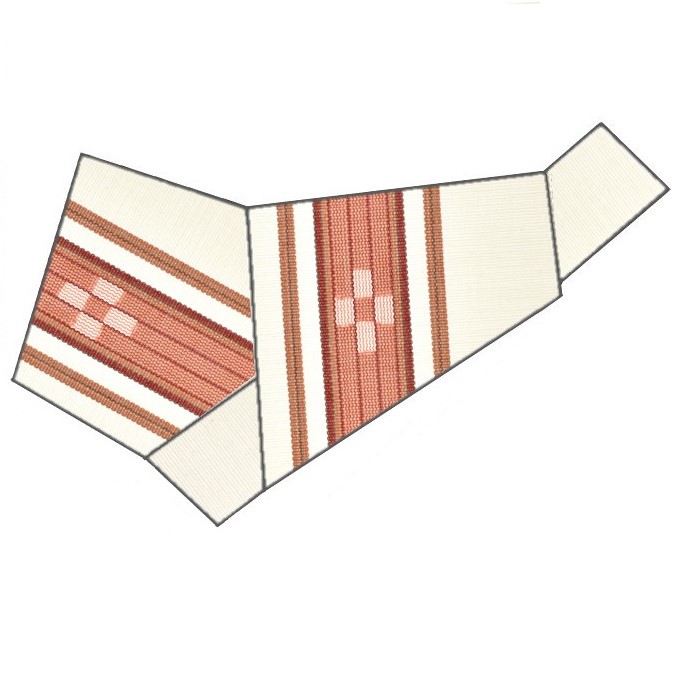 ミンサー半幅帯(オレンジ) ミンサー半幅帯 | きもの「絹や」